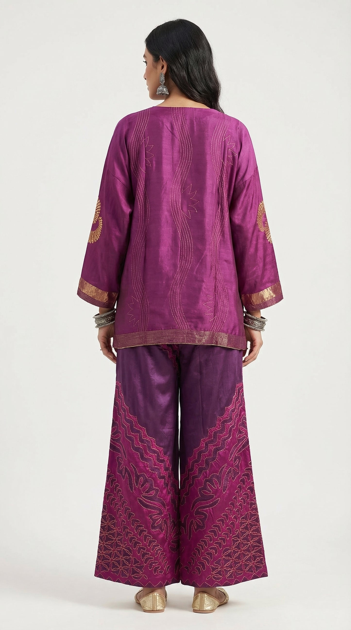 Indowestern chanderi formal coordset