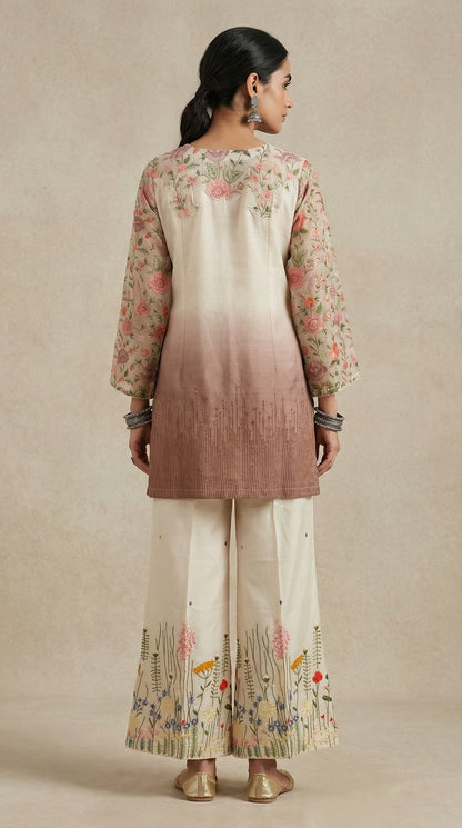 Formal chanderi Embroidered Indowestern set