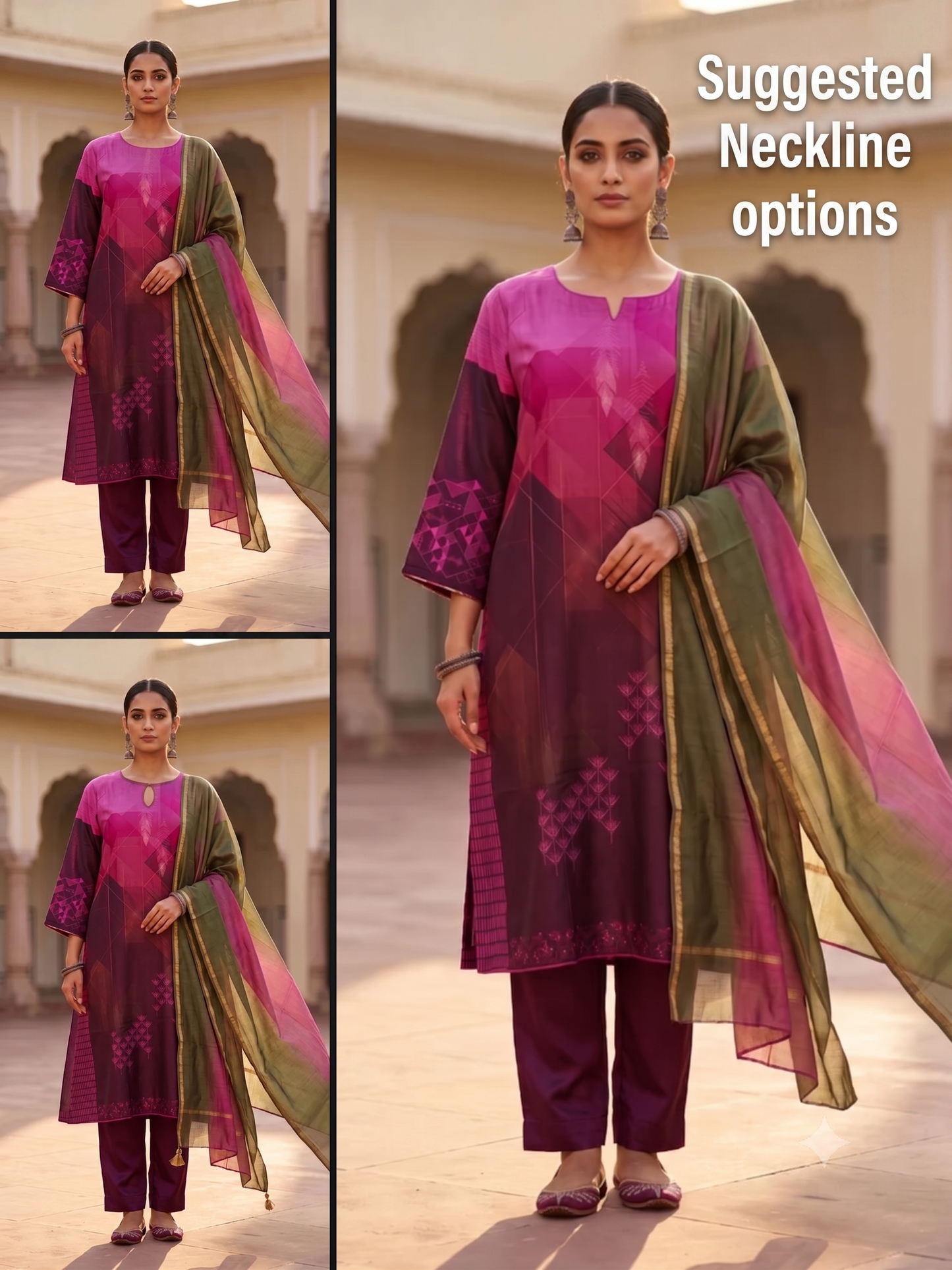 Semi Stitched Chanderi Casual Suitset