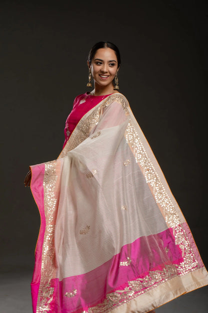 Gota patti Chanderi Formal Saree (VKSRJUN143) - VISHAL KAPUR