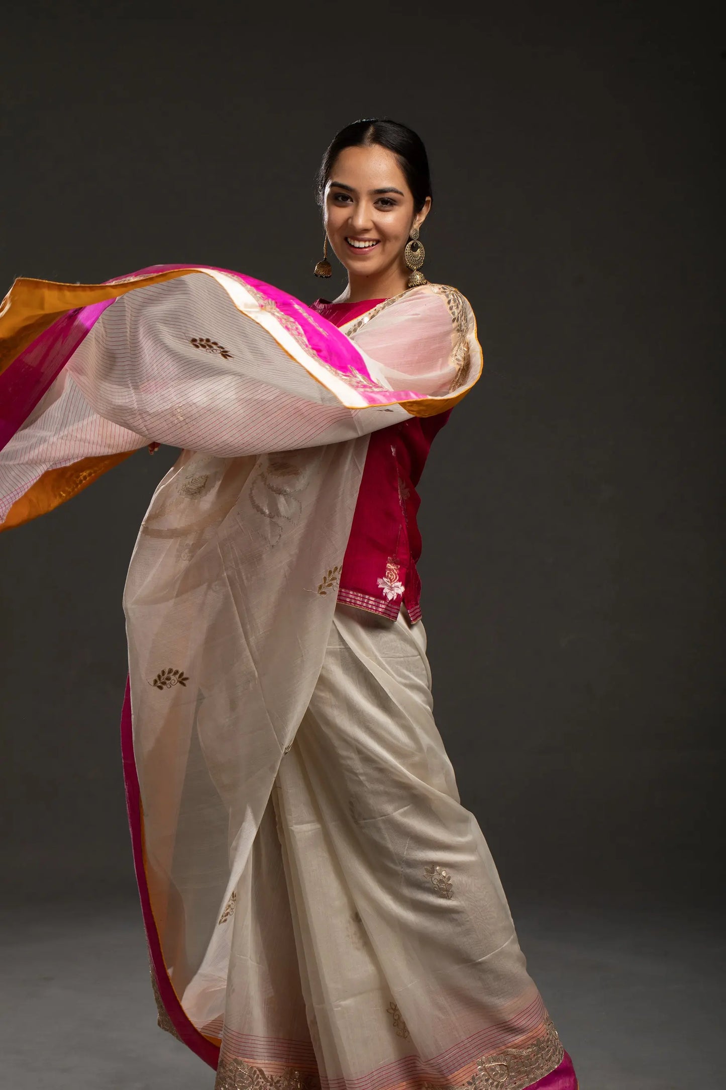 Gota patti Chanderi Formal Saree (VKSRJUN143) - VISHAL KAPUR