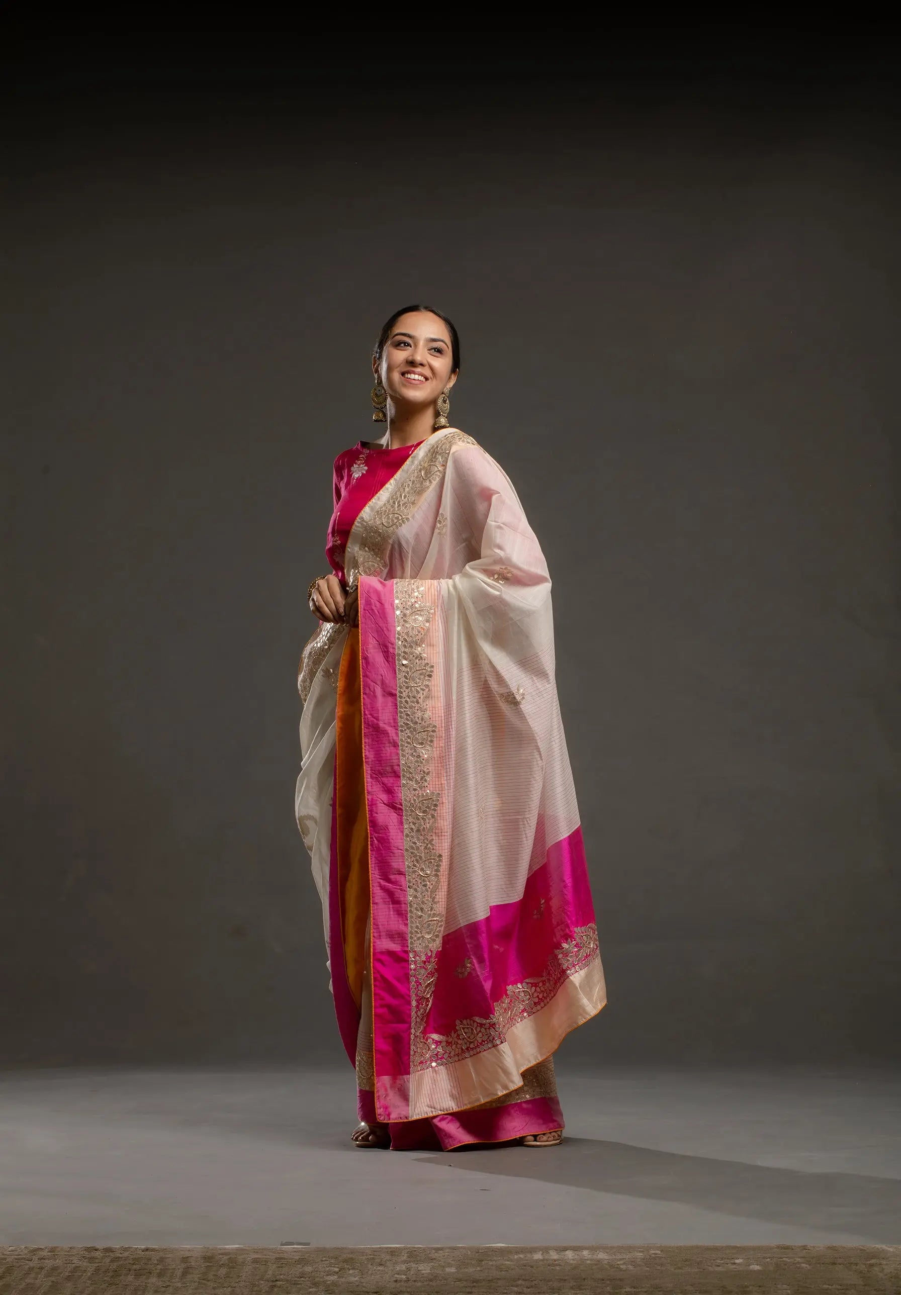 Gota patti Chanderi Formal Saree (VKSRJUN143) - VISHAL KAPUR