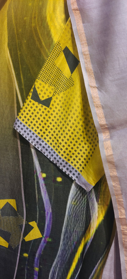 Semi Stitched Chanderi Kurta