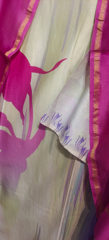 Semi Stitched Chanderi Casual Suitset