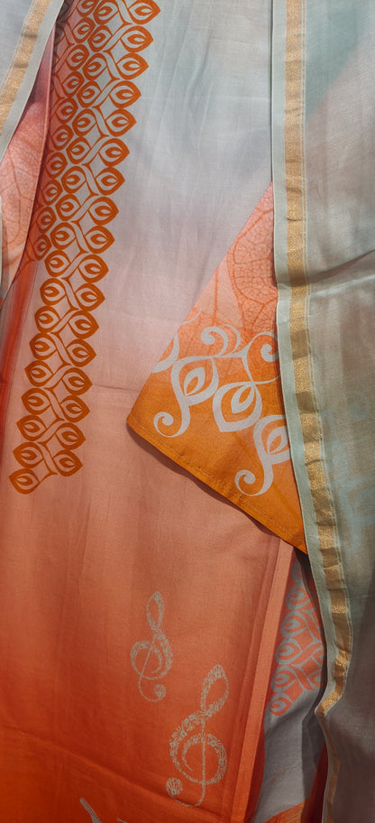Semi Stitched Chanderi Kurta