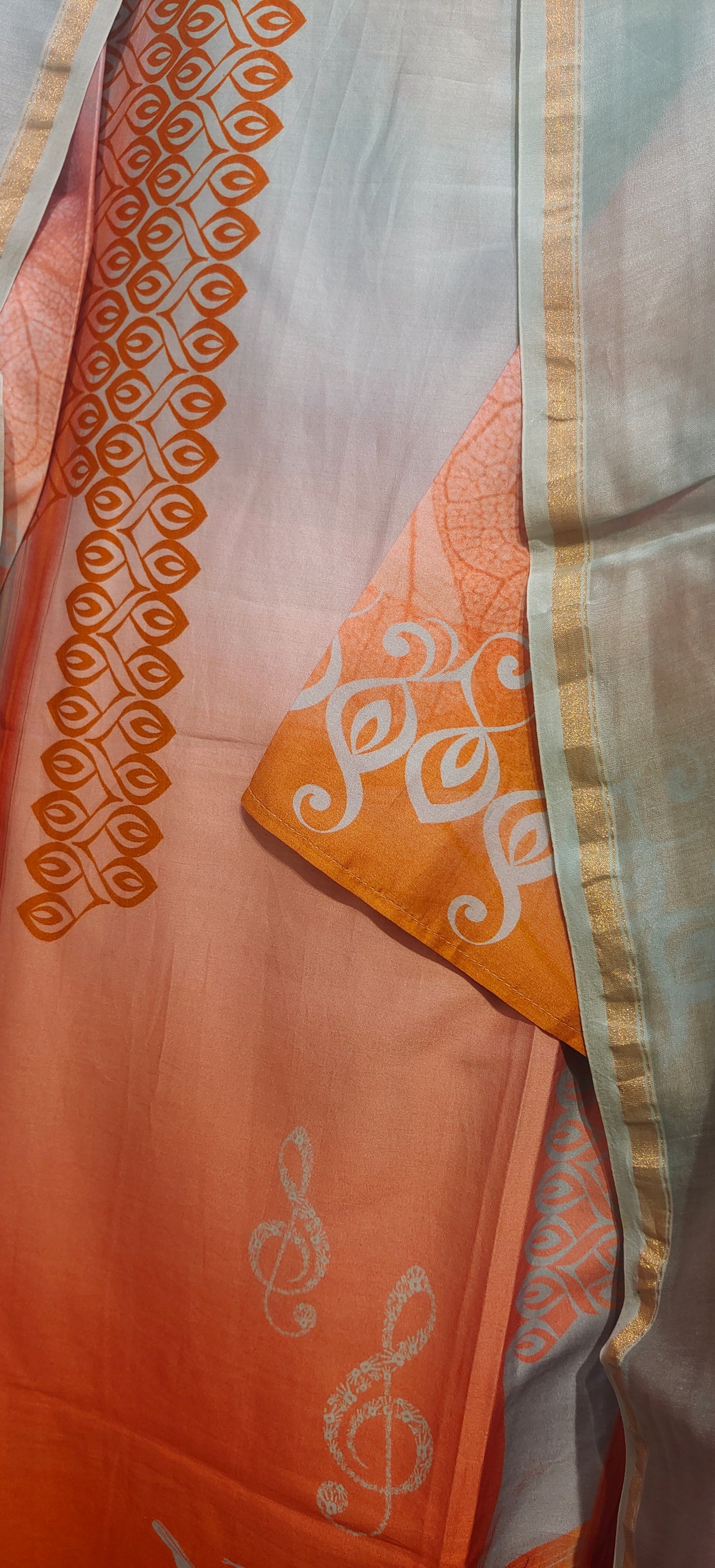 Semi Stitched Chanderi Casual Suitset