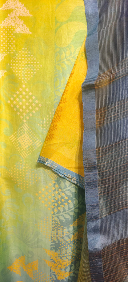 Semi Stitched Chanderi Casual Suitset