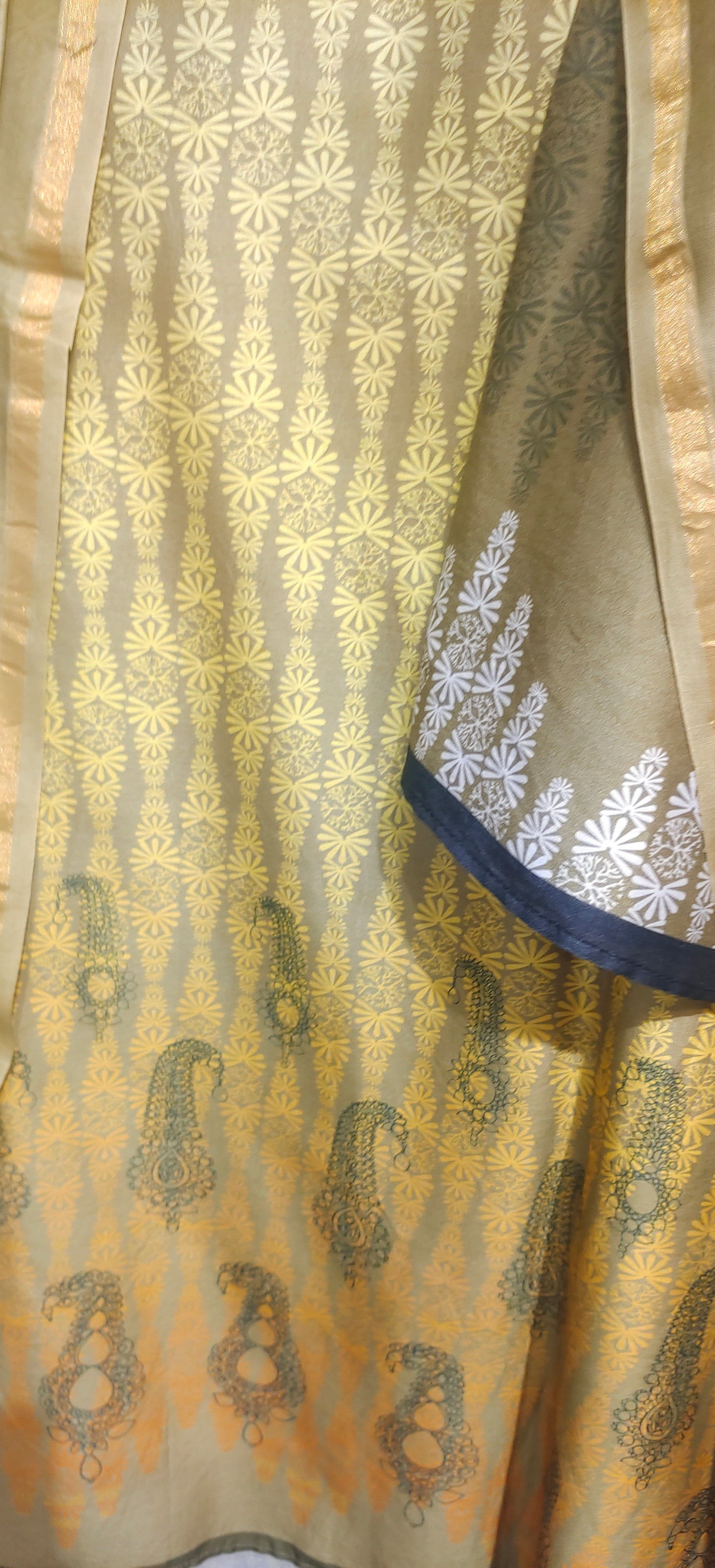 Semi Stitched Chanderi Kurta