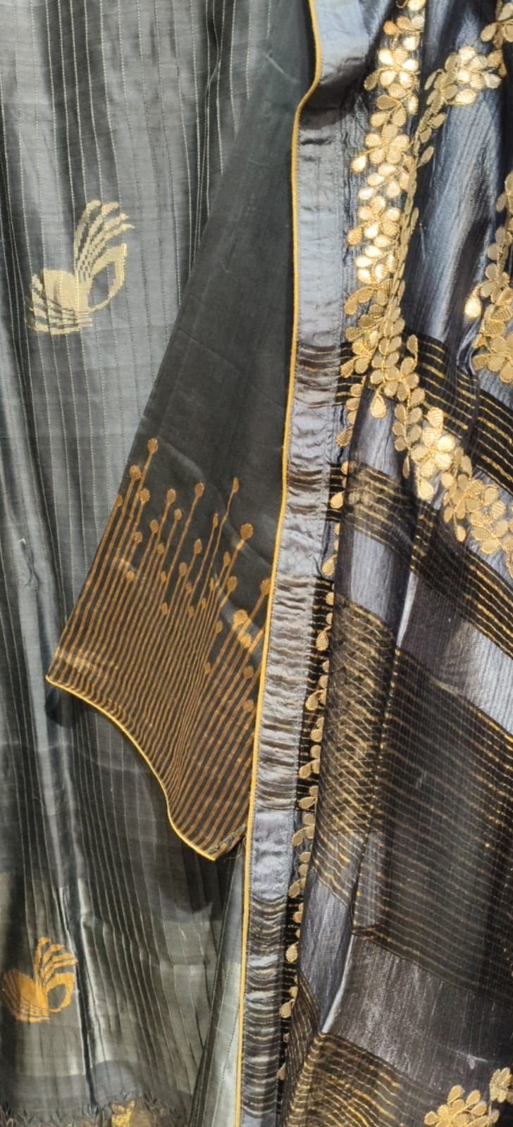 Semi Stitched Formal chanderi Kurta