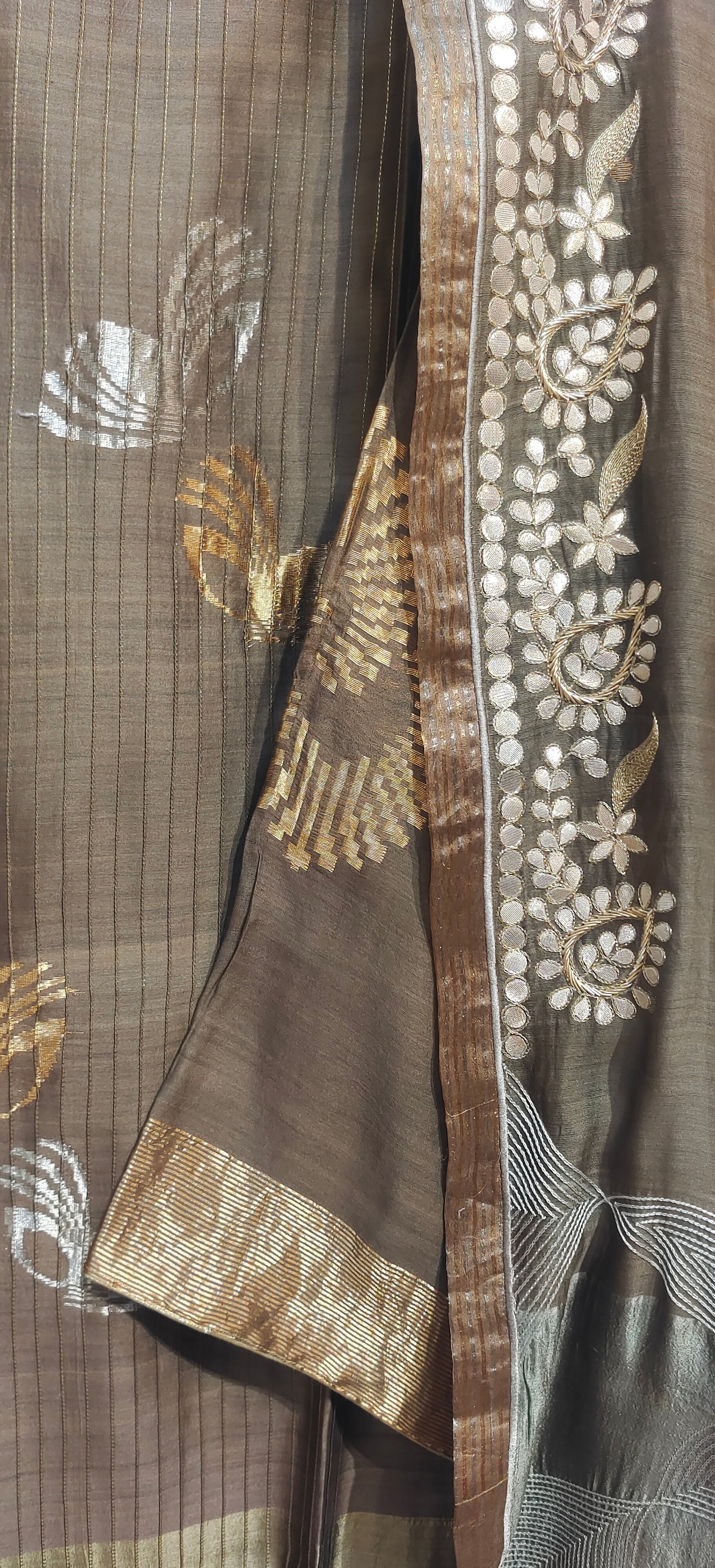 Semi Stitched Formal chanderi Kurta