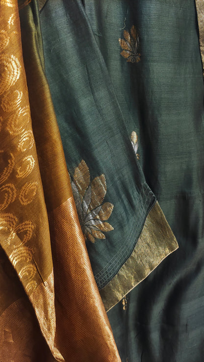 Semi Stitched Chanderi Formal Suitset