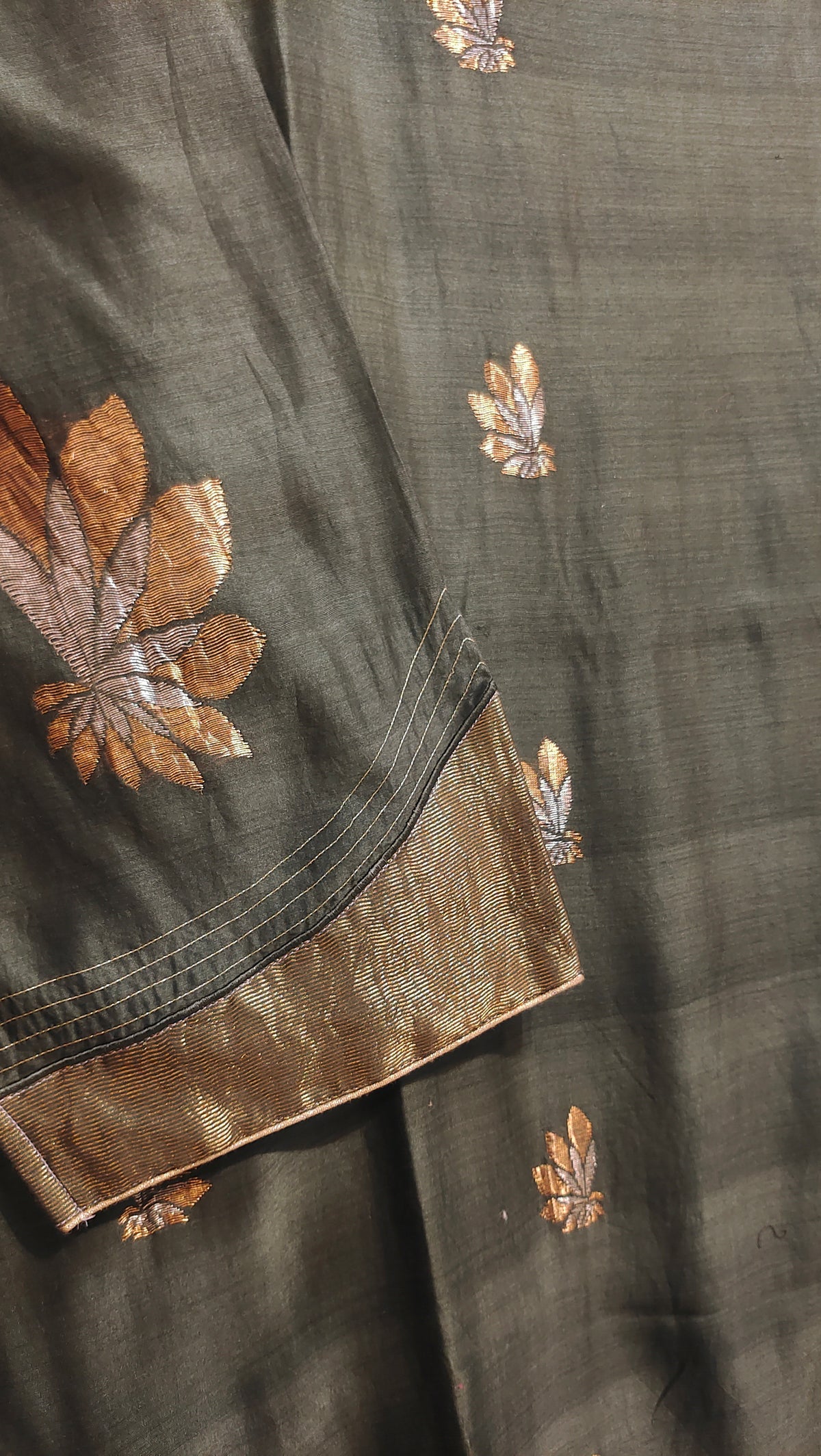 Semi Stitched Chanderi Formal Suitset
