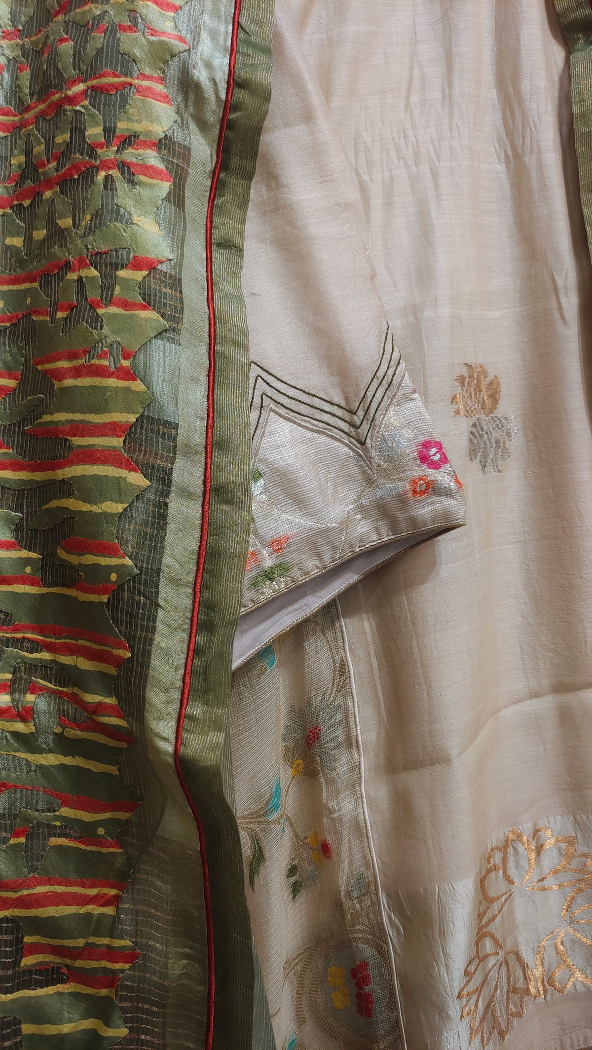 Semi Stitched Chanderi Formal Suitset