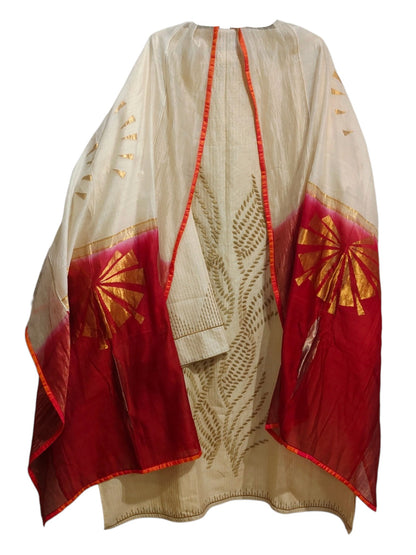 Semi Stitched Chanderi Formal Suitset