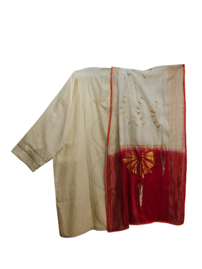 Semi Stitched Chanderi Formal Suitset