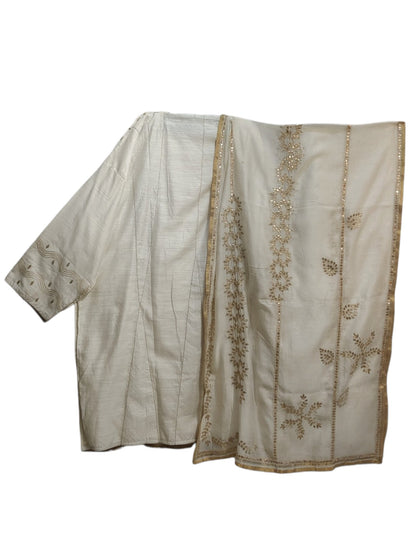 Semi Stitched Chanderi Formal Suitset