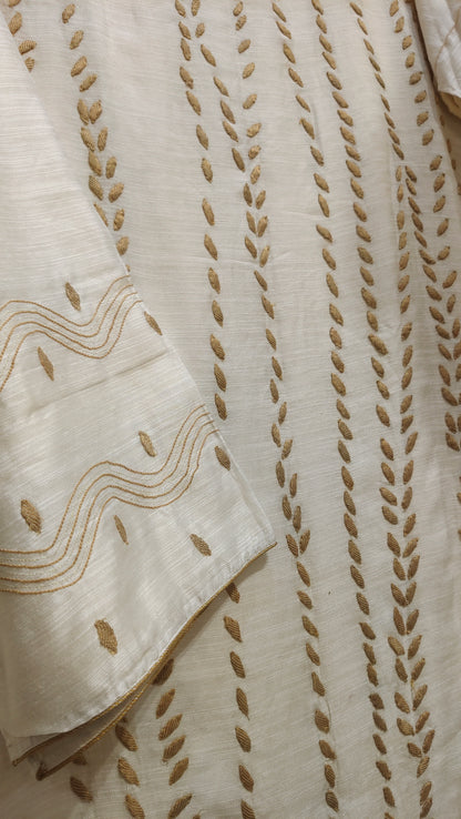 Semi Stitched Chanderi Formal Suitset