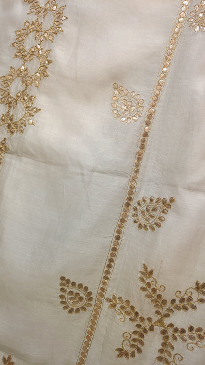 Semi Stitched Chanderi Formal Suitset