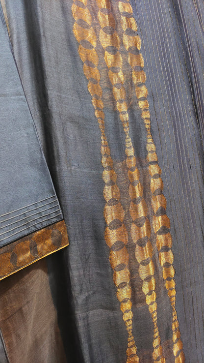 Semi Stitched Chanderi Formal Suitset