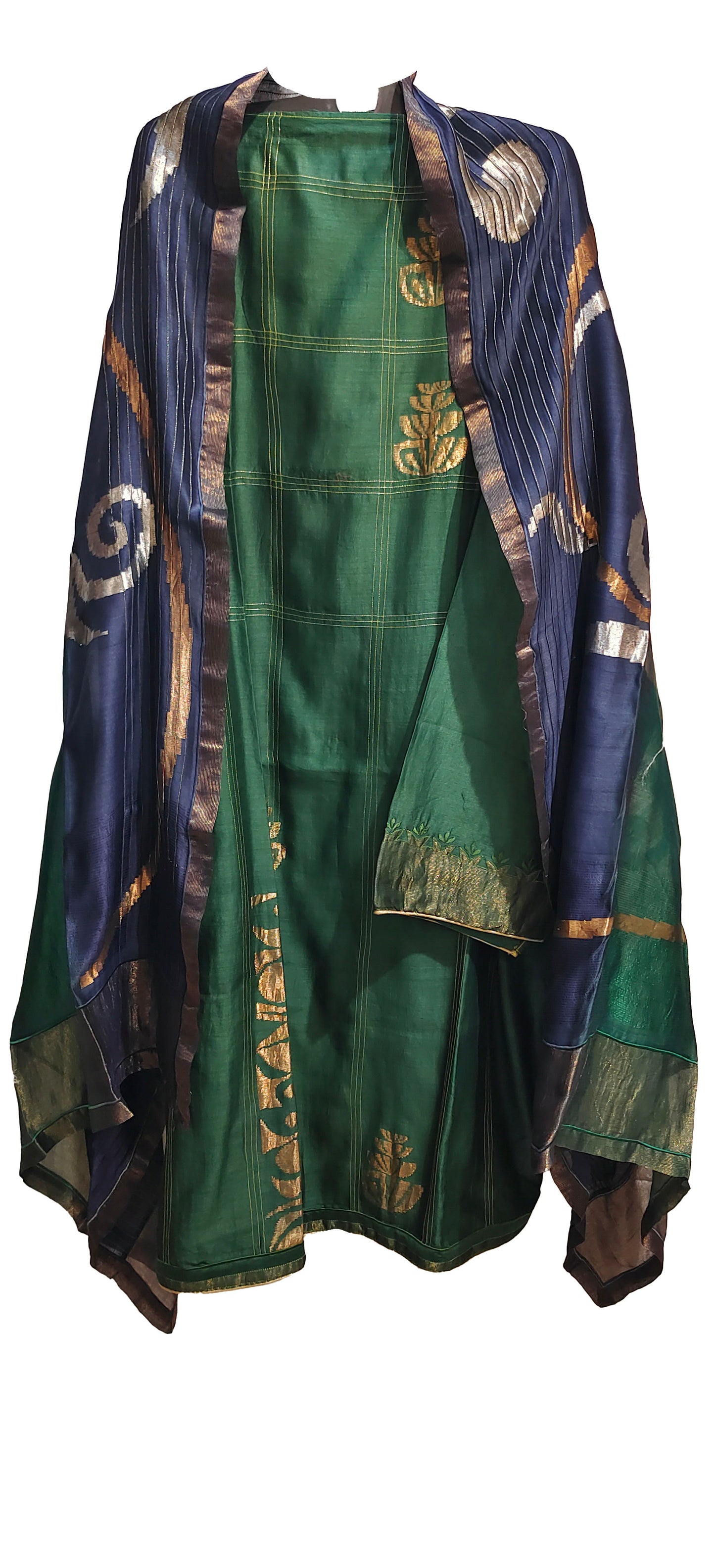 Semi Stitched Formal chanderi Suitset