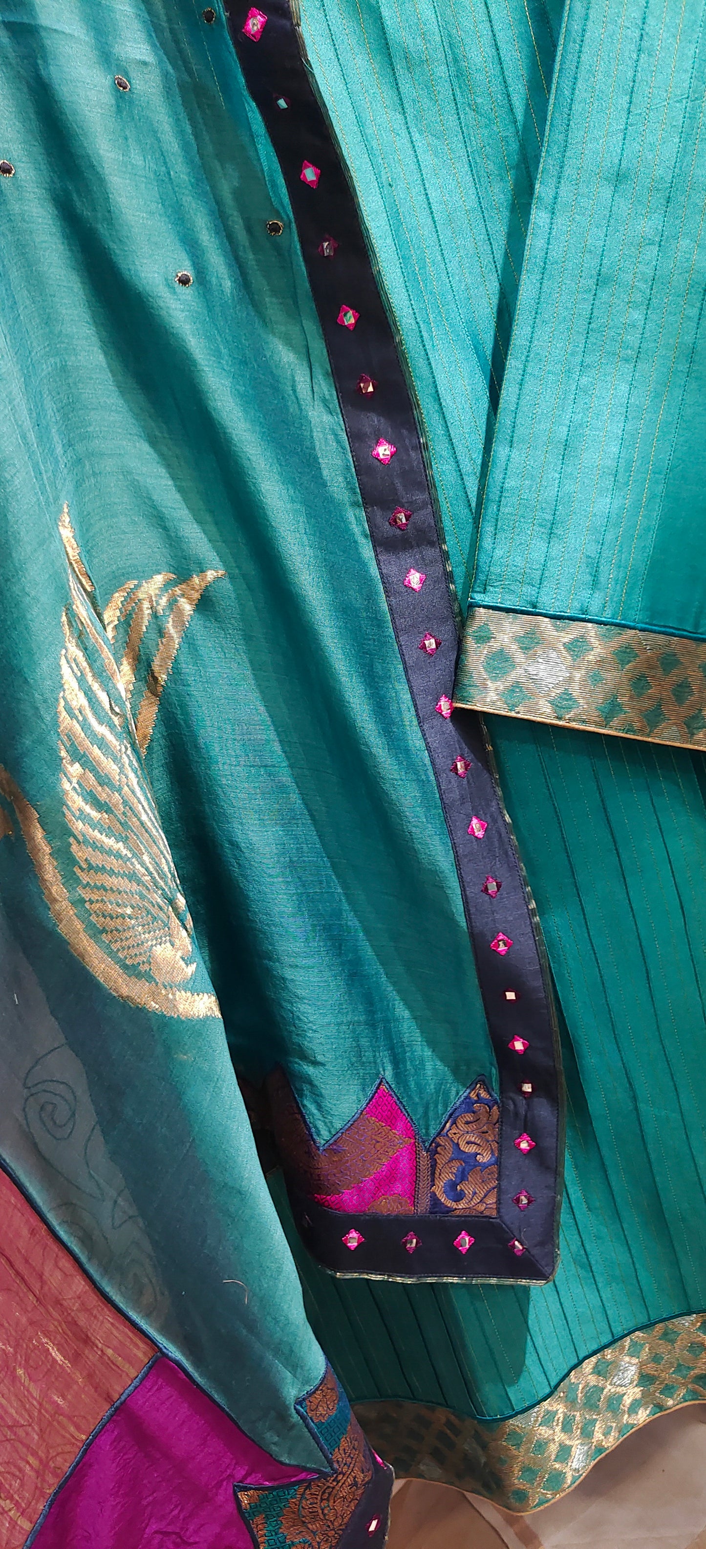 Semi Stitched Formal chanderi Suitset