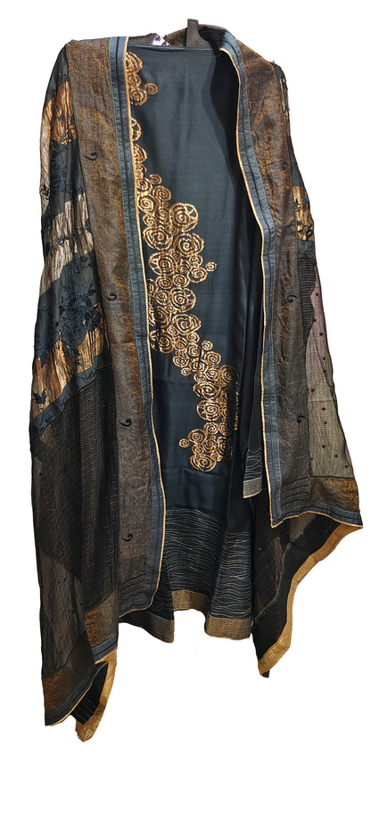 Semi Stitched Formal chanderi Suitset