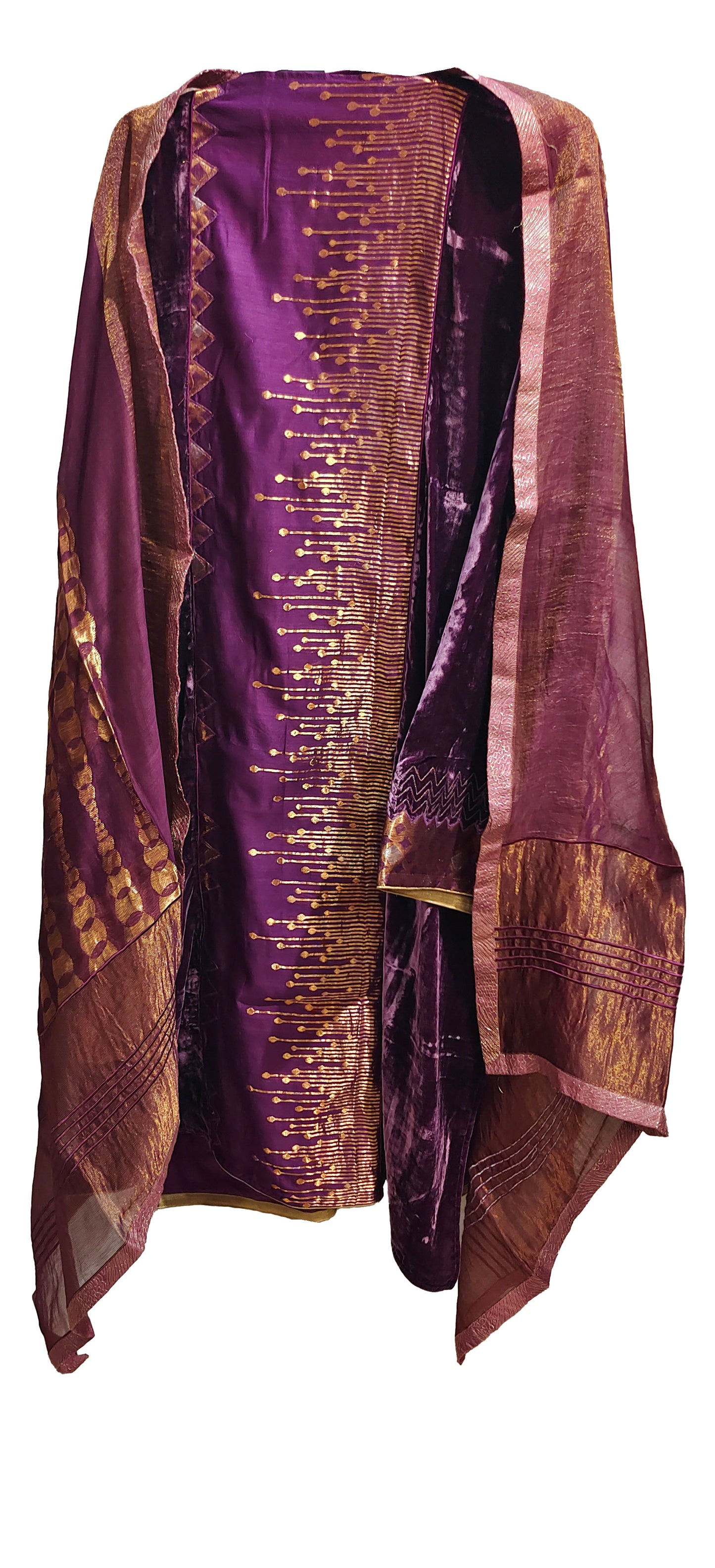 Semi Stitched Formal velvet Suitset