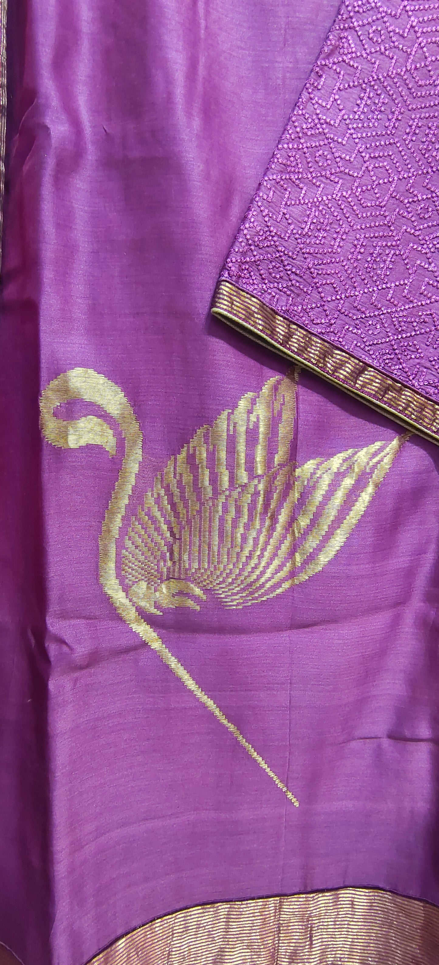 Semi Stitched Formal chanderi Kurta