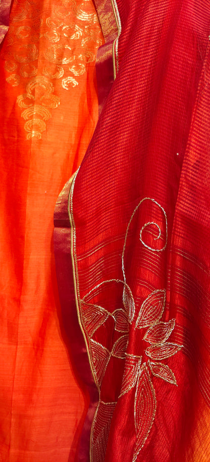 Semi Stitched Formal Chanderi Suitset