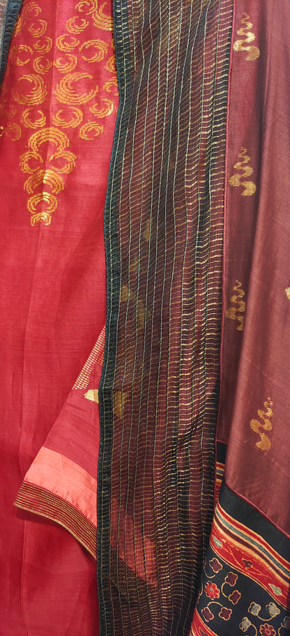 Semi Stitched Formal Chanderi Suitset