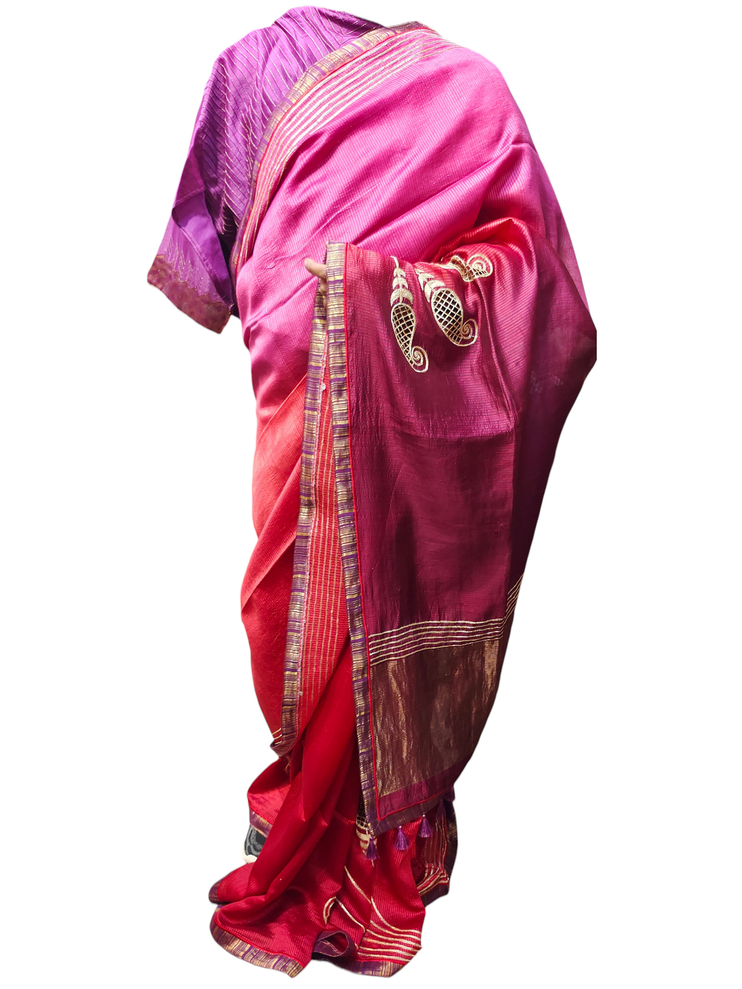 Formal Silk paisley jaali zardozi Saree