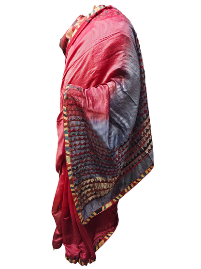 Formal Chanderi Silk Ajrakh Saree