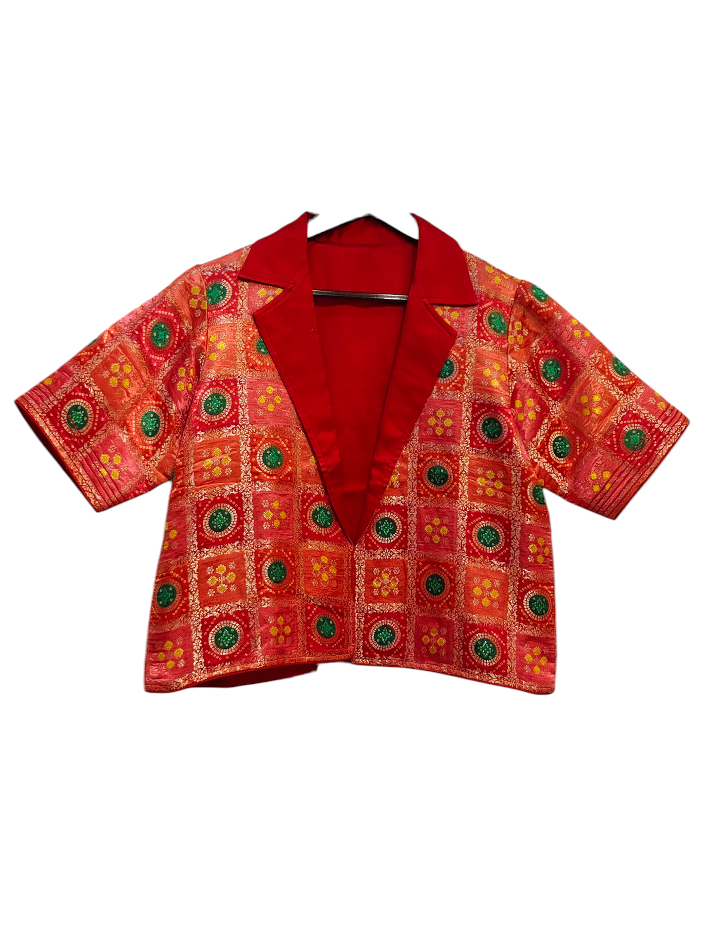 Formal Silk bandhani cropped Blazer blouse VISHAL KAPUR