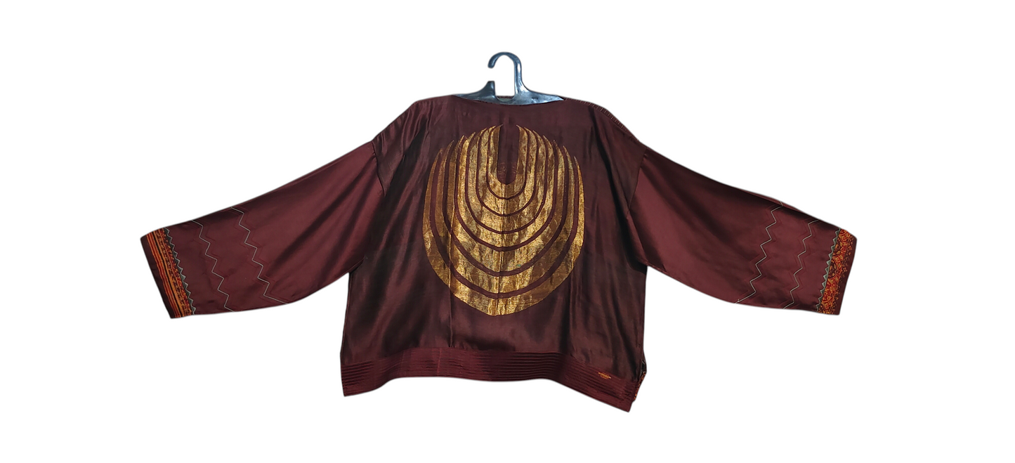 Semistitched Chanderi Ɓlouse Jacket