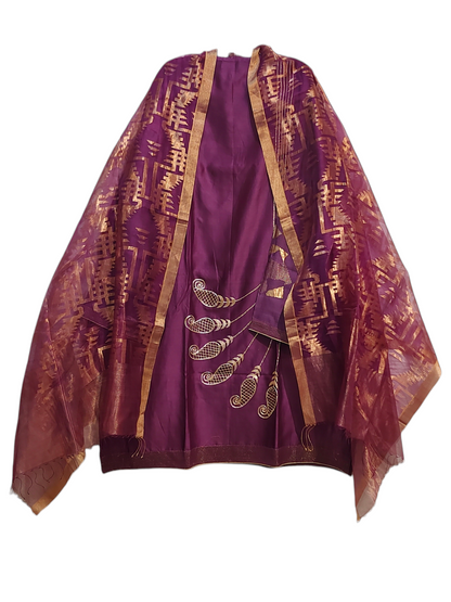 Semi Stitched Formal Chanderi Suitset