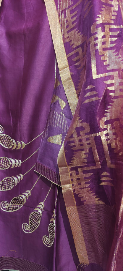 Semi Stitched Formal Chanderi Suitset