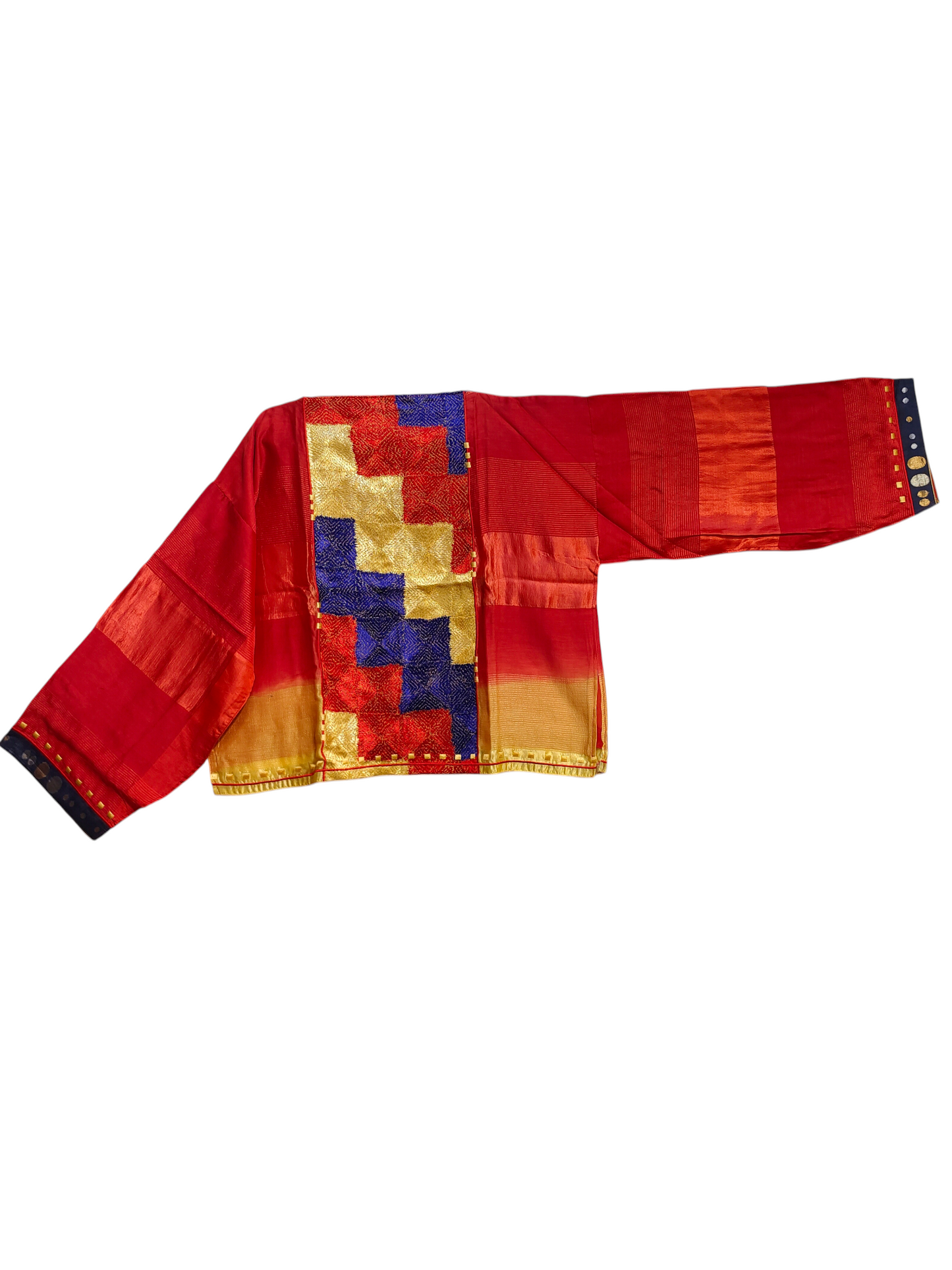 Semistitched Blouse with Fulkari Embroidery