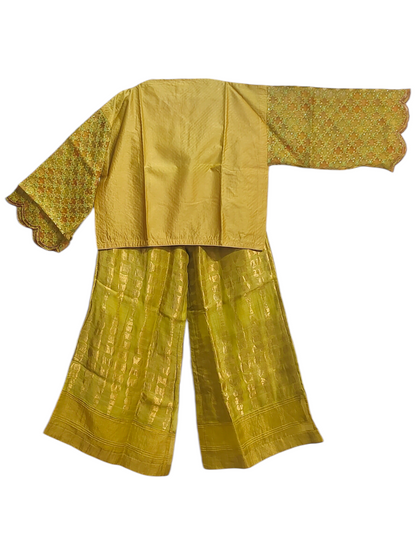 Stitched Formal croptop plazzo set