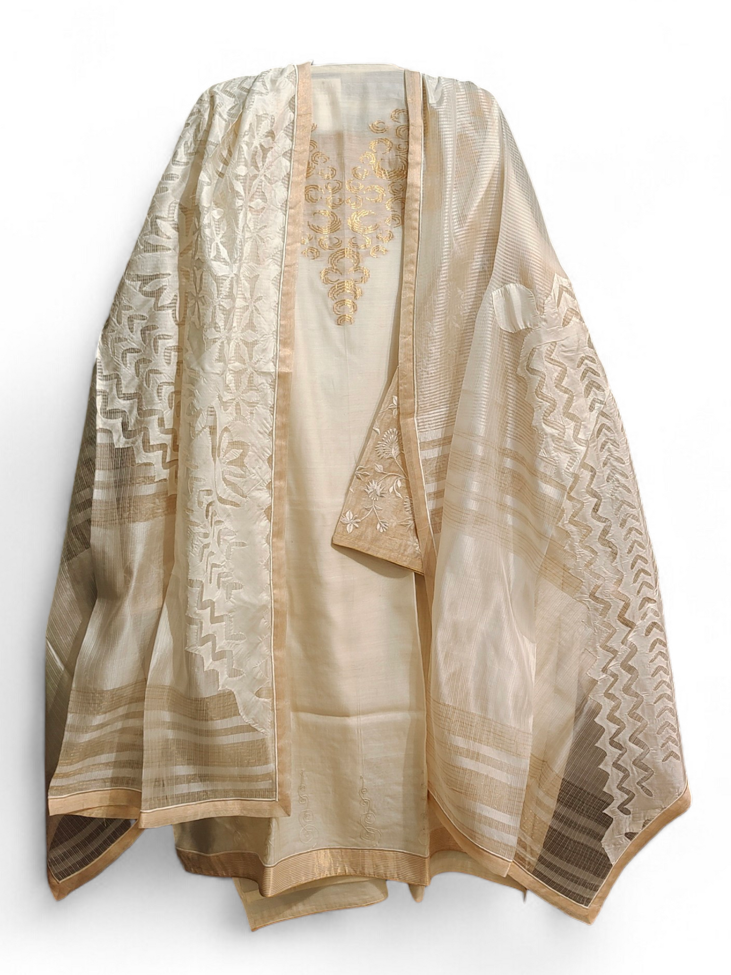 Semi Stitched Formal chanderi Suitset