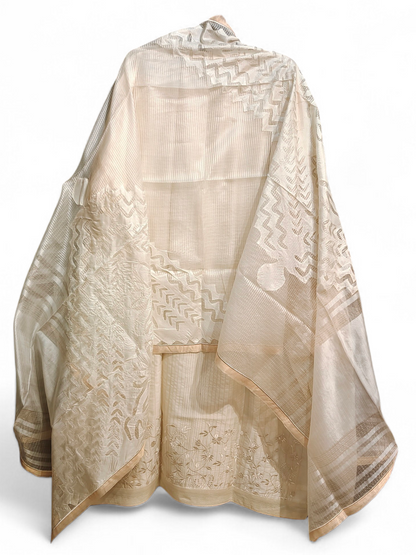 Semi Stitched Formal chanderi Suitset