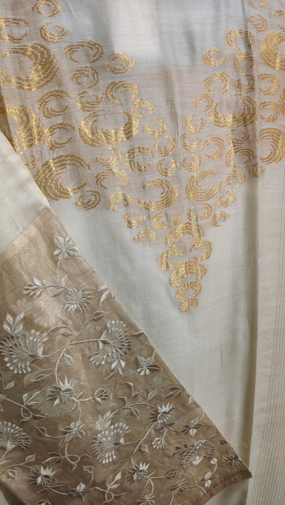 Semi Stitched Formal chanderi Suitset