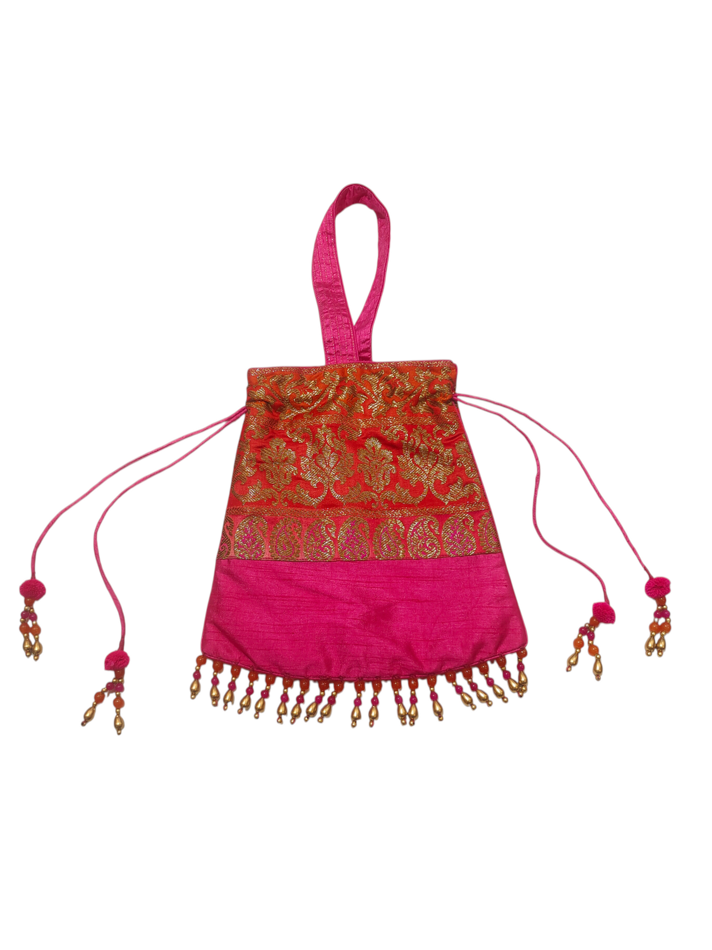 Rani Banarasi Potli Bag with Gold Zari