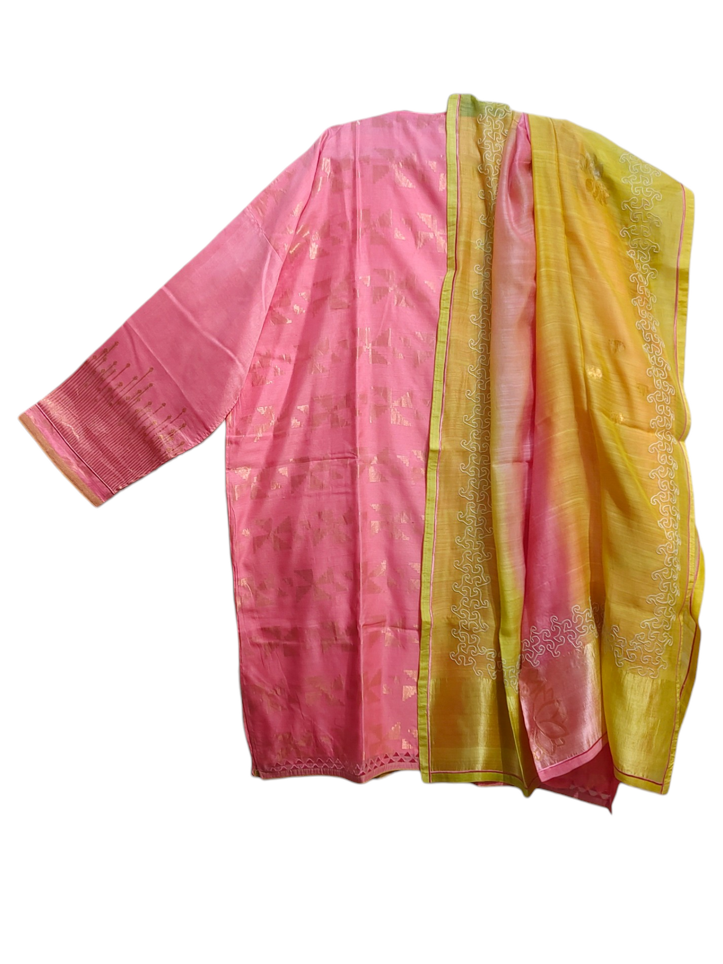 Semi Stitched Chanderi Formal Suitset