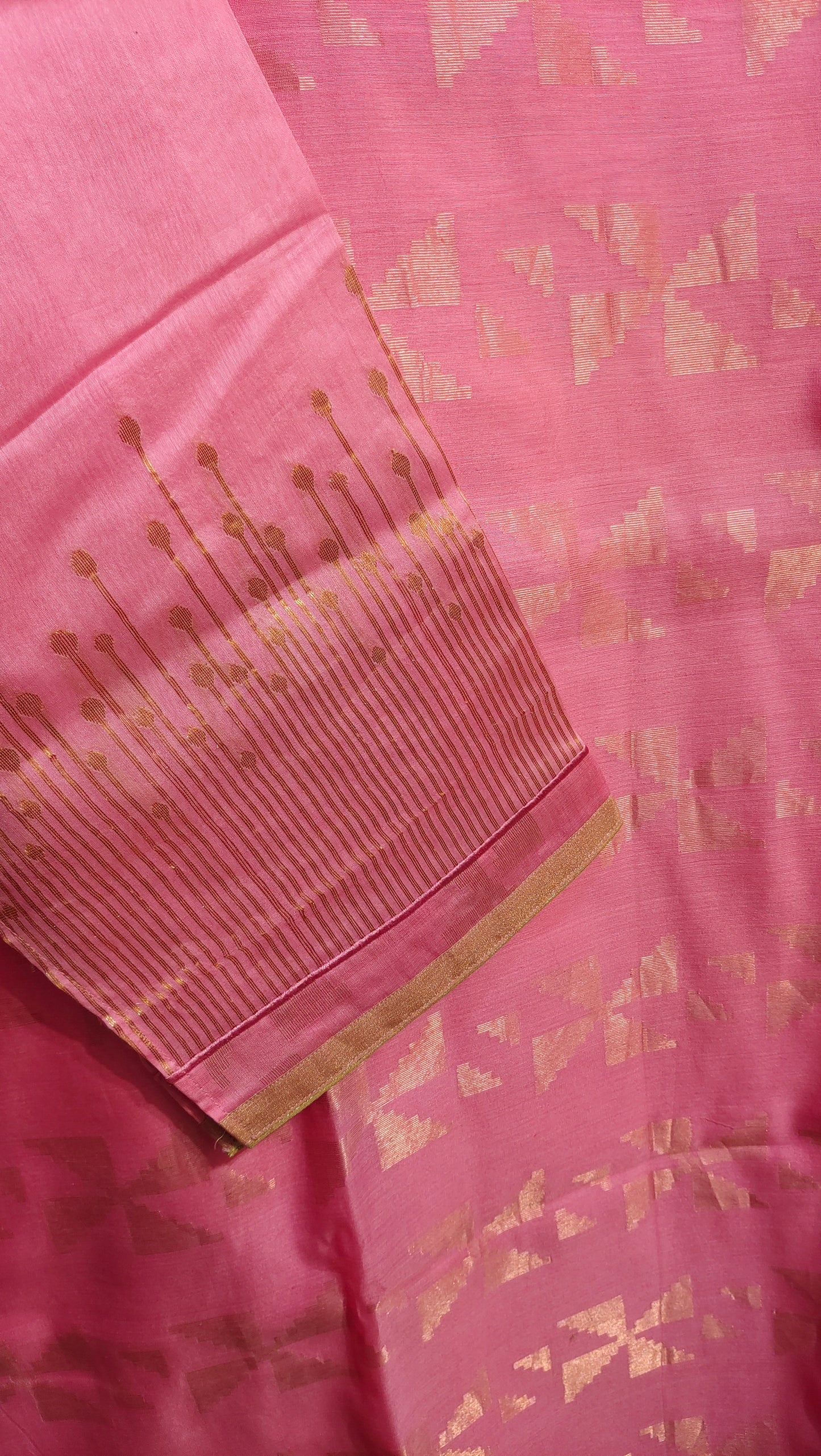 Semi Stitched Chanderi Formal Suitset