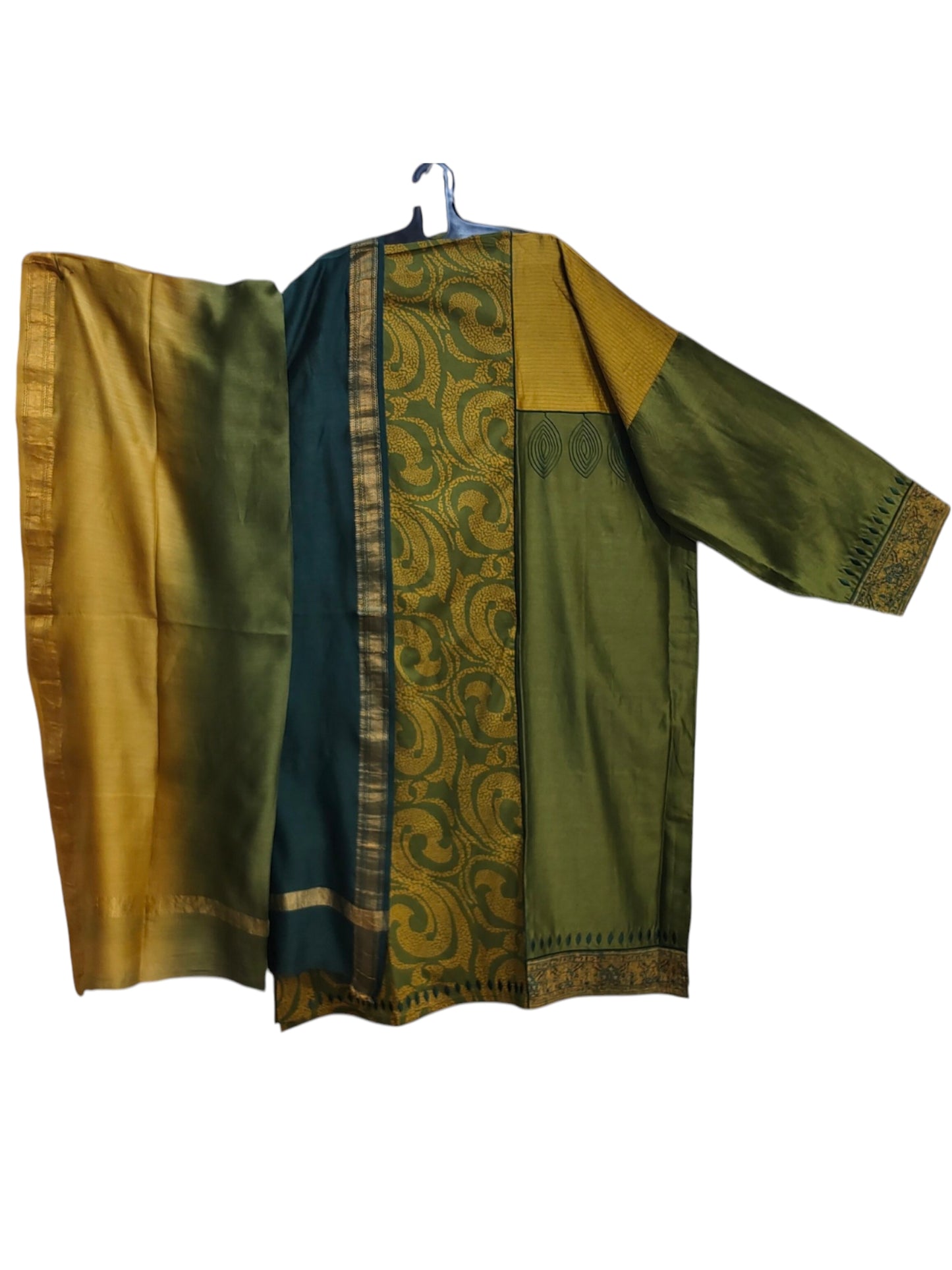 Semi Stitched Chanderi Formal Suitset