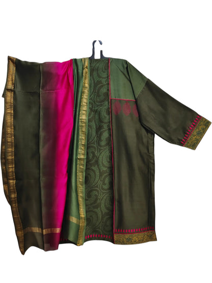Semi Stitched Chanderi Formal Suitset