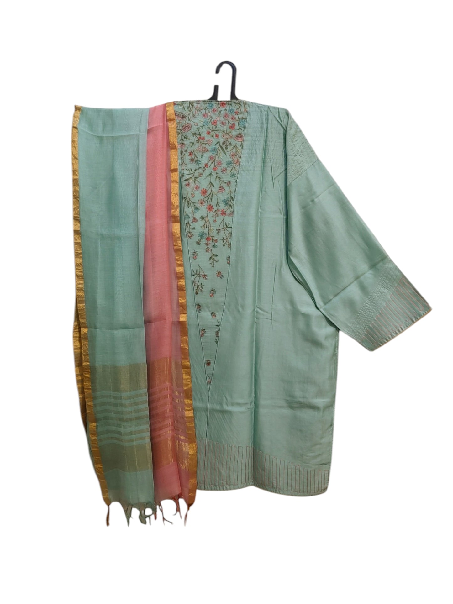 Semi Stitched Chanderi Formal Suitset