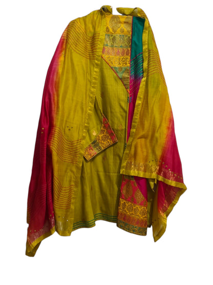 Semi Stitched Chanderi Formal Suitset