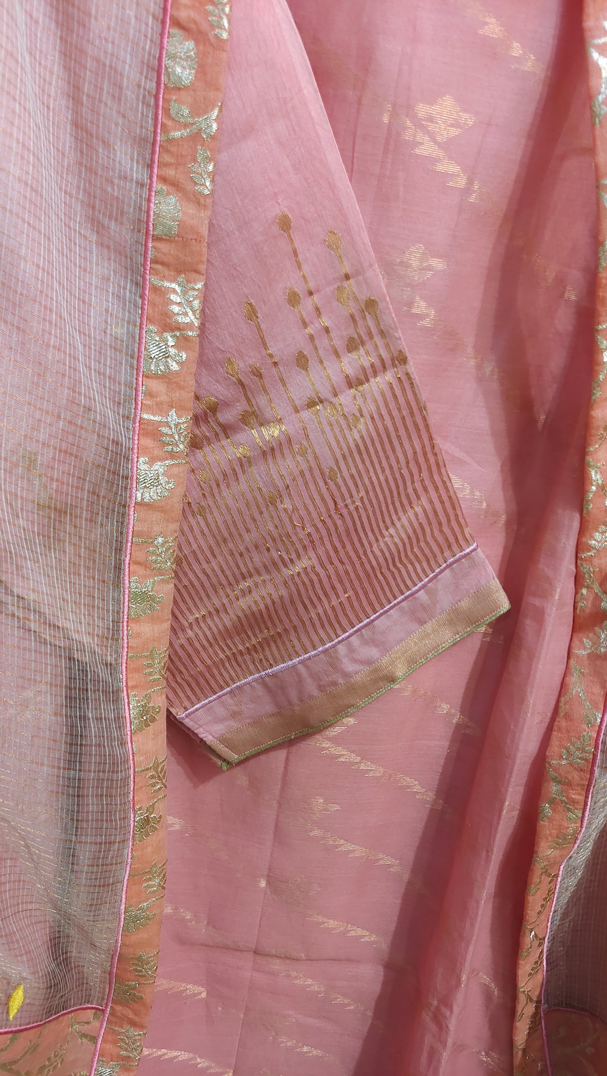 Semi Stitched Chanderi  Formal kurta