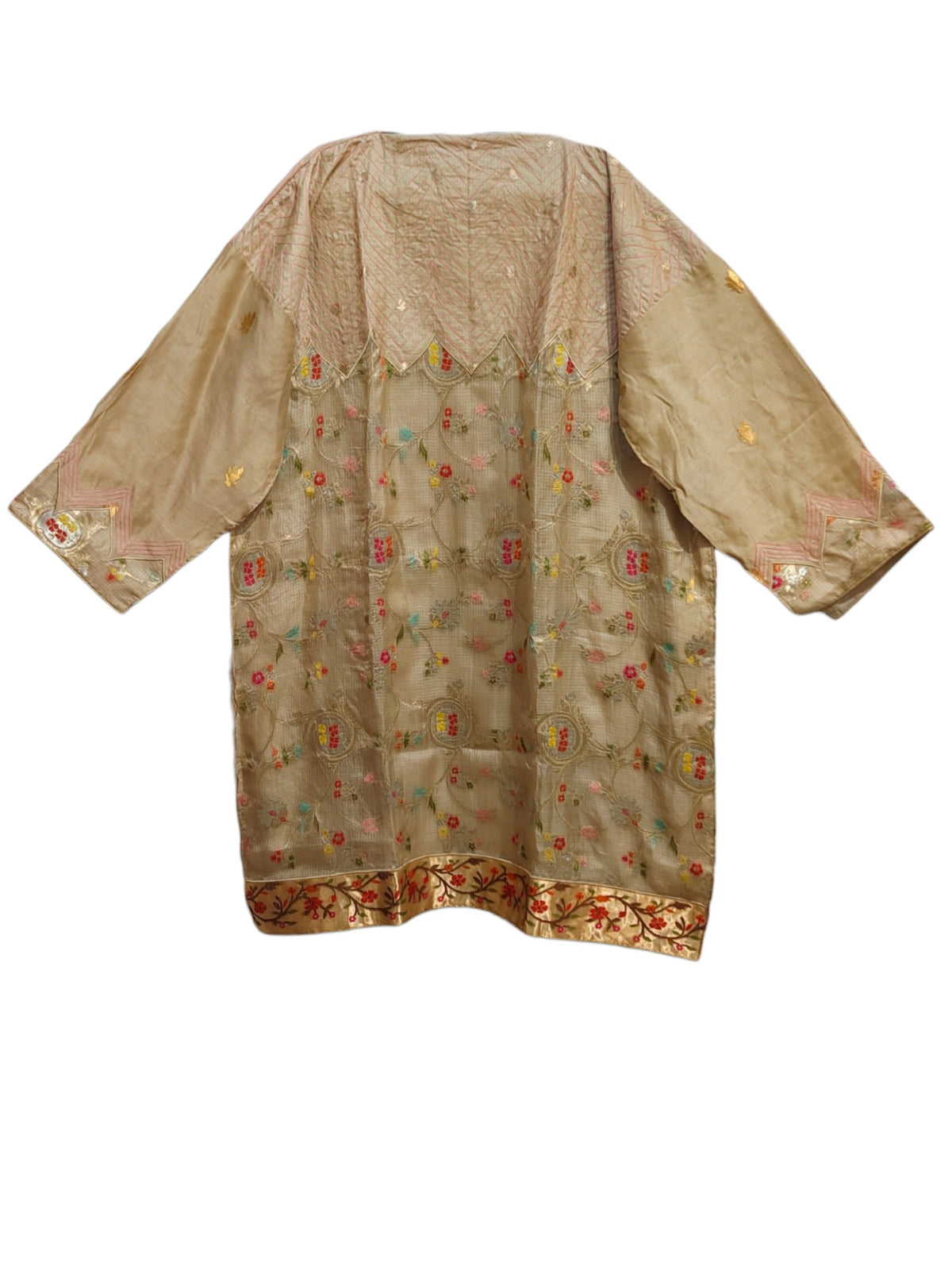Semi Stitched Chanderi Formal Suitset